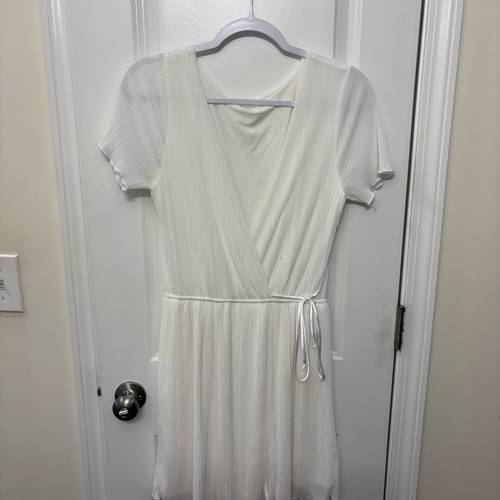 Elegant White Wrap Dress